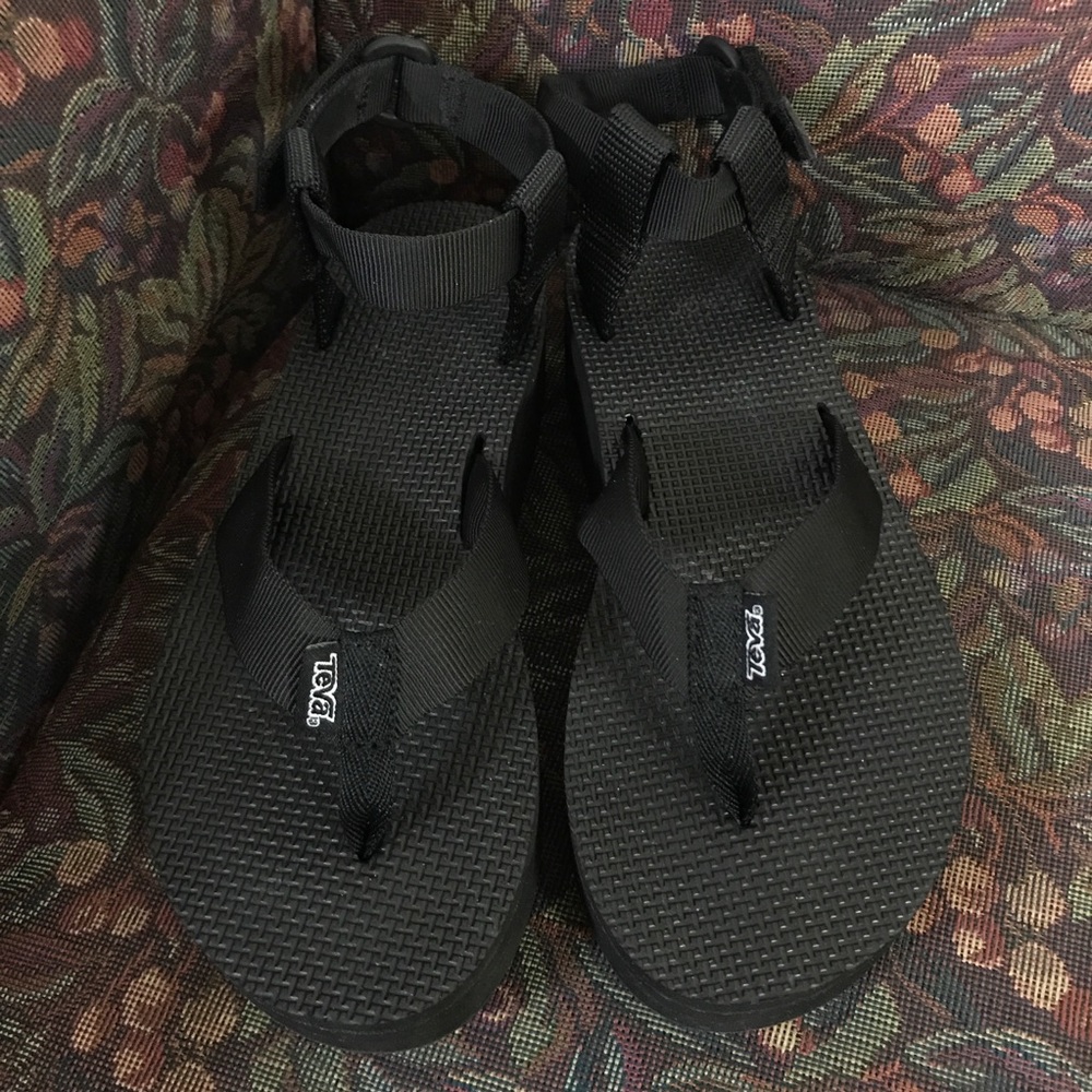 Teva Black Platform Sandals (Flatform)
